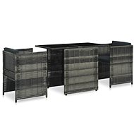 3-piece bistro set with polyratan cushions gray 47745 47745 - Garden Furniture