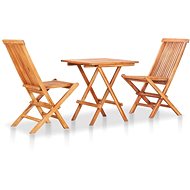 3-piece folding bistro set solid teak wood 48997 48997 - Garden Furniture