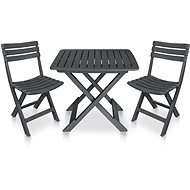 3-piece folding bistro set plastic anthracite 48753 48753 - Garden Furniture