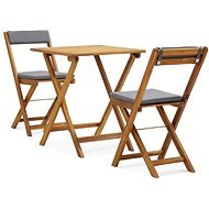 3-piece folding bistro set with cushions solid acacia wood 310275 310275 - Garden Furniture