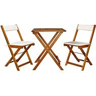 3-piece folding bistro set with cushions solid acacia wood 44014 44014 - Garden Furniture