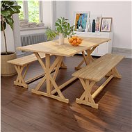 3-piece garden dining set solid teak wood 275875 275875 - Garden Furniture