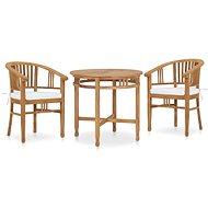 3-piece garden dining set with cushions solid teak wood 3053648 3053648 - Garden Furniture