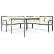 4-piece garden sofa solid acacia gray-white 43698 43698 - Garden Furniture