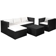 4-piece garden sofa polyratt black-white 44170 44170 - Garden Furniture