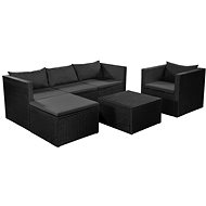 4-piece garden sofa polyratt black-gray 44171 44171 - Garden Furniture