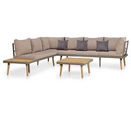 4-piece garden sofa with acacia cushions solid brown 44239 44239 - Garden Furniture