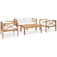 4-piece garden sofa with solid teak cushions 3054662 3054662 - Garden Furniture