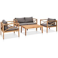 4-piece garden sofa with solid teak cushions 3054663 3054663 - Garden Furniture