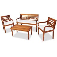 4-piece garden sofa with solid teak cushions 43055 43055 - Garden Furniture
