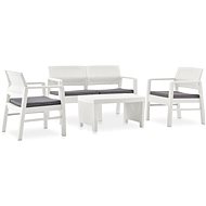 4-piece garden sofa with cushions plastic white 3052964 3052964 - Garden Furniture