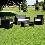 4-piece garden sofa with cushions polyratan black 40474 40474 - Garden Furniture