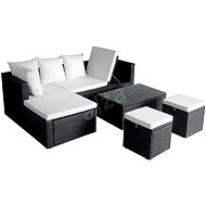 4-piece garden sofa with cushions polyratt black 42586 42586 - Garden Furniture