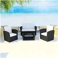4-piece garden sofa with cushions polyratt black 42642 42642 - Garden Furniture