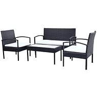 4-piece garden sofa with cushions polyratt black 42673 42673 - Garden Furniture