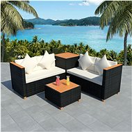 4-piece garden sofa with cushions polyratan black 43003 43003 - Garden Furniture