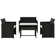 4-piece garden sofa with cushions polyratt black 43907 43907 - Garden Furniture