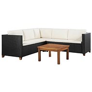 4-piece garden sofa with cushions polyratt black 44107 44107 - Garden Furniture