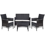 4-piece garden sofa with cushions polyratan black 44186 44186 - Garden Furniture