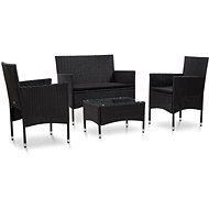 4-piece garden sofa with cushions polyratan black 45813 45813 - Garden Furniture