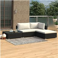 4-piece garden sofa with cushions polyratt black 46778 46778 - Garden Furniture