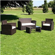 4-piece garden sofa with cushions polyratt brown 40473 40473 - Garden Furniture