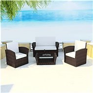 4-piece garden sofa with cushions polyrattan brown 42641 42641 - Garden Furniture