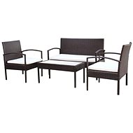 4-piece garden sofa with cushions polyrattan brown 42672 42672 - Garden Furniture