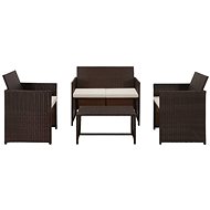 4-piece garden sofa with cushions polyrattan brown 43908 43908 - Garden Furniture