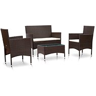 4-piece garden sofa with cushions polyratt brown 45811 45811 - Garden Furniture