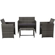 4-piece garden sofa with cushions polyrattan gray 43909 43909 - Garden Furniture