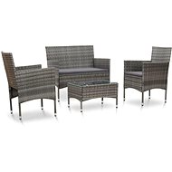 4-piece garden sofa with cushions polyrattan gray 45812 45812 - Garden Furniture