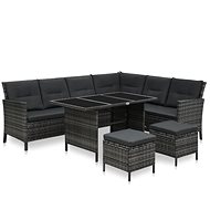4-piece garden sofa with cushions polyrattan gray 48143 48143 - Garden Furniture
