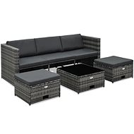 4-piece garden sofa with cushions polyrattan gray 48145 48145 - Garden Furniture