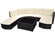 5-piece garden sofa with cushions polyratt black 42848 42848 - Garden Furniture