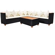 5-piece garden sofa with cushions polyrattan black 42997 42997 - Garden Furniture