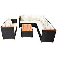 5-piece Garden Sofa with Cushions Polyrattan Black 42998 42998 - Garden Furniture