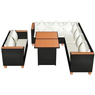 5-piece garden sofa with cushions polyratan black 43002 43002 - Garden Furniture