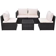 5-piece garden sofa with cushions polyrattan black 43110 43110 - Garden Furniture