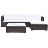 5-piece garden sofa with cushions polyratt brown 41871 41871 - Garden Furniture