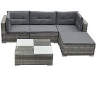 5-piece garden sofa with cushions polyrattan gray 42735 42735 - Garden Furniture