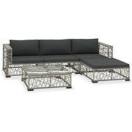 5-piece garden sofa with cushions polyrattan gray 46808 46808 - Garden Furniture