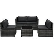 5-piece garden sofa with cushions polyrattan gray 48148 48148 - Garden Furniture