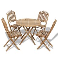 5-piece folding garden dining set bamboo 41497 41497 - Garden Furniture