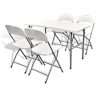 5-piece folding garden dining set HDPE white 270189 270189 - Garden Furniture