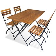 5-piece folding garden dining set solid acacia wood 43729 43729 - Garden Furniture