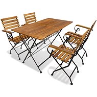 5-piece folding garden dining set solid acacia wood 43730 43730 - Garden Furniture