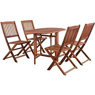 5-piece folding garden dining set solid acacia wood 44020 44020 - Garden Furniture