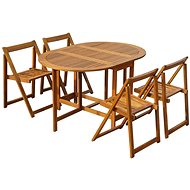 5-piece folding garden dining set solid acacia wood 45594 45594 - Garden Furniture