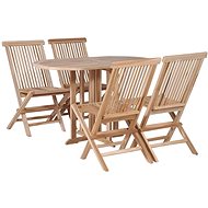 5-piece folding garden dining set solid teak wood 44663 44663 - Garden Furniture